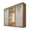 Guarda-Roupa Casal Diamond Glass 3 Portas 6 Gavetas e LED Novo Horizonte