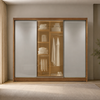 Guarda-Roupa Casal Diamond Glass 3 Portas 6 Gavetas e LED Novo Horizonte