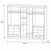 Guarda-Roupa Casal Diamond Glass 3 Portas 6 Gavetas e LED Novo Horizonte