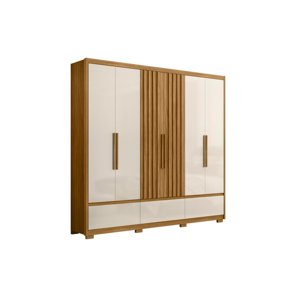 Guarda-Roupa Casal 6 Portas 5 Gavetas com Espelho Amazonas Moval - FRJ-OFW