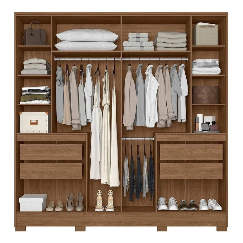 Guarda-Roupa Casal Alasca 10 Portas com Espelho Moval