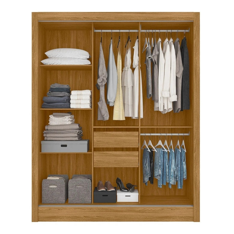 Guarda-Roupa Casal Bolívia 3 Portas 2 Gavetas Com Espelho Moval