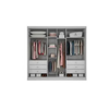 Guarda-Roupa Casal Diamond Glass 3 Portas 6 Gavetas e LED Novo Horizonte