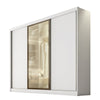 Guarda-Roupa Casal Diamond Glass 3 Portas 6 Gavetas e LED Novo Horizonte