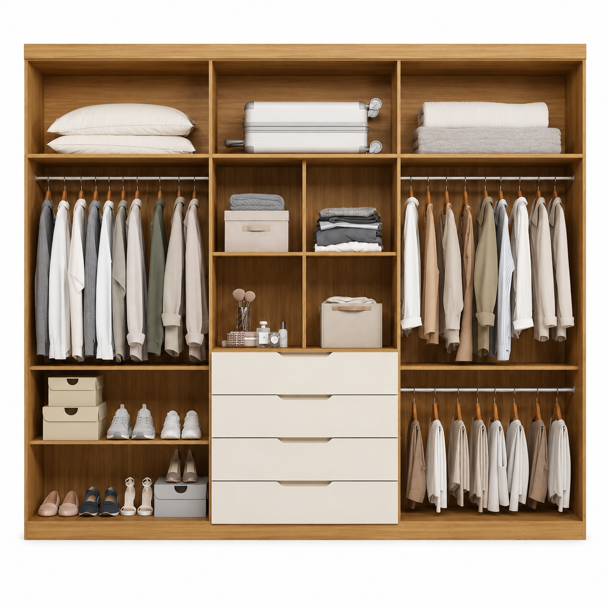 Guarda-Roupa Casal Giardino Com Espelho 6 Portas 4 Gavetas Demóbile
