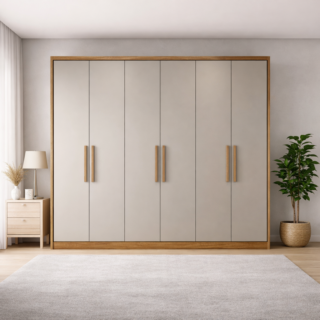 Guarda-Roupa Casal New Vértice 6 Portas 6 Gavetas Novo Horizonte - CUMARU/FENDI