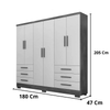 Guarda-Roupa Encant 6 Portas 6 Gavetas com Pés Novo Horizonte