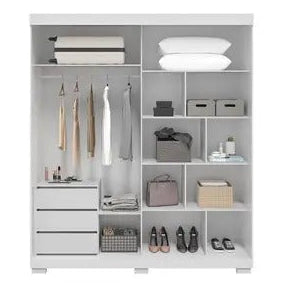 Guarda-Roupa Solteiro Athena 2 Portas 3 Gavetas com Espelho ACP