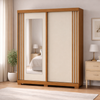 Guarda-Roupa Solteiro Athena 2 Portas 3 Gavetas com Espelho ACP