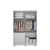 Guarda-Roupa Solteiro Encant 4 Portas 3 Gavetas com Pés Novo Horizonte