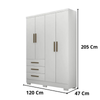 Guarda-Roupa Solteiro Encant 4 Portas 3 Gavetas com Pés Novo Horizonte