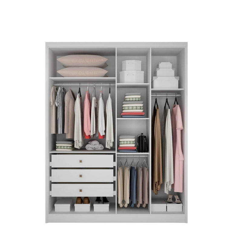 Guarda Roupa Solteiro 4 Portas 3 Gavetas MDF Moderni Plus Novo Horizonte