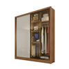 Guarda-Roupa Virtus Glass 2 Portas 3 Gavetas com Espelho e LED Novo Horizonte