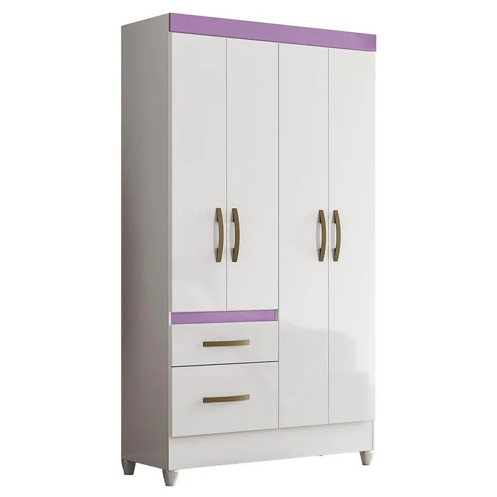 Guarda-Roupa Solteiro 4 Portas 2 Gavetas Madri Moval