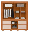Guarda-Roupa Solteiro Optimus 1,9 3 Portas 4 Gavetas Caemmun com Espelho