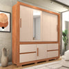 Guarda-Roupa Solteiro Optimus 1,9 3 Portas 4 Gavetas Caemmun com Espelho