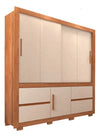 Guarda-Roupa Solteiro Optimus 1,9 3 Portas 4 Gavetas Caemmun com Espelho