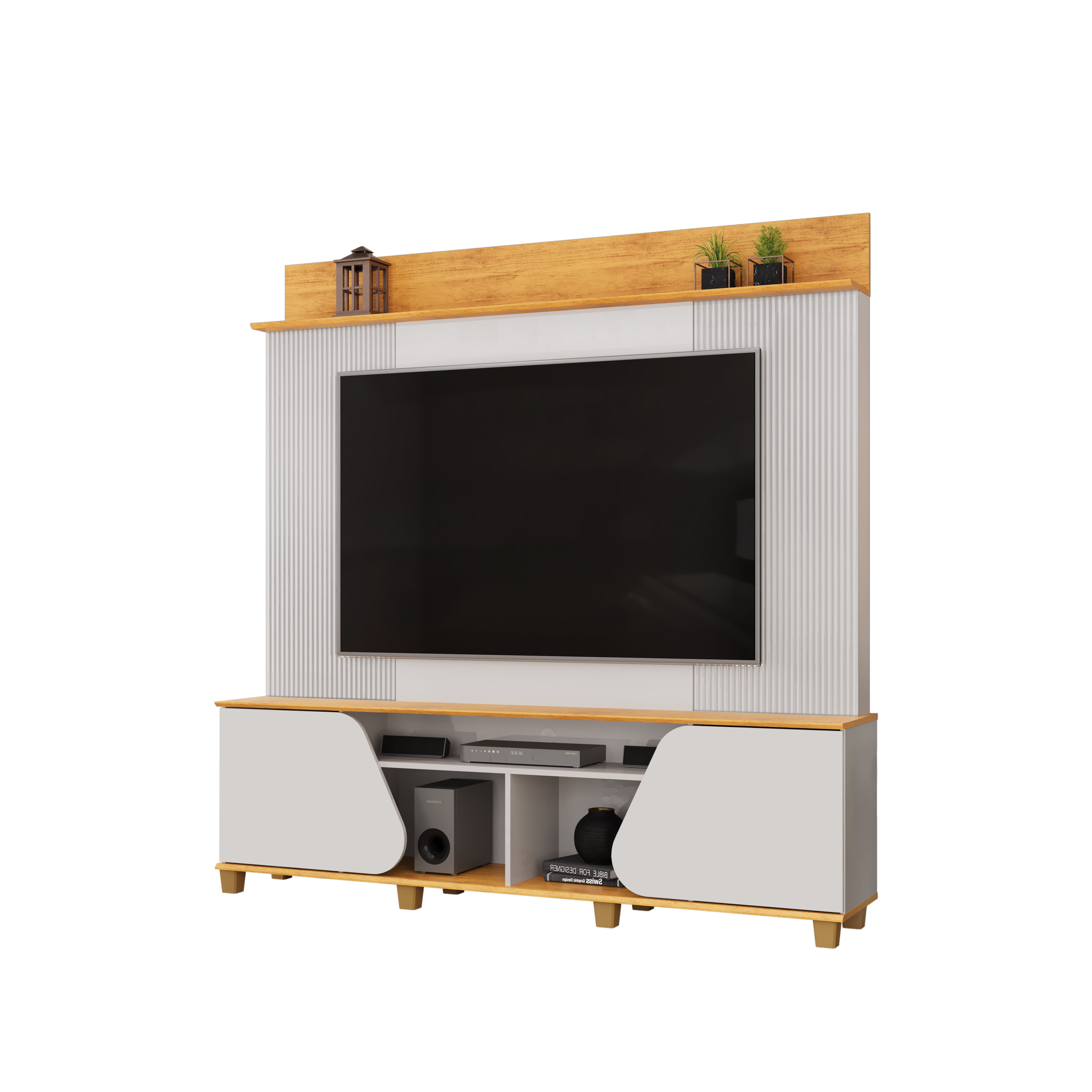 Home para TVs de até 70" Polegadas 180cm Chanfrado Henry Dj Móveis - BBALI/CEDRO