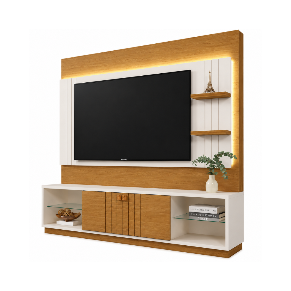 Home Para Tv até 60" Guaiba  2 Portas Com Led Mobler