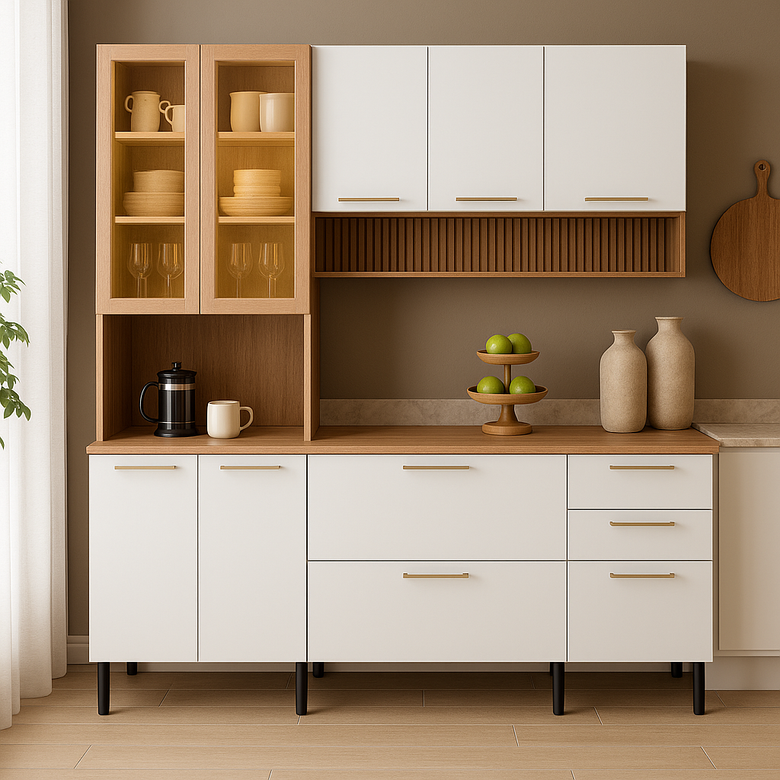 Cozinha Modulada 3 Peças 10 Portas 2 Gavetas Avelã Telasul