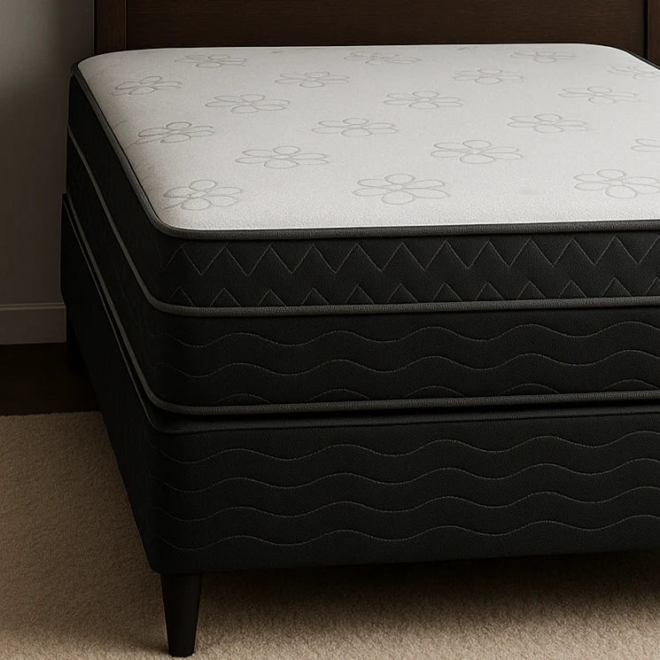 Cama Box Casal Paris (Colchão + Base) 138x188 Molas Ensacadas Topázio