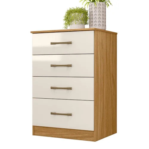 Cômoda Com 4 Gavetas  MS913  Moval - Savana com Off White