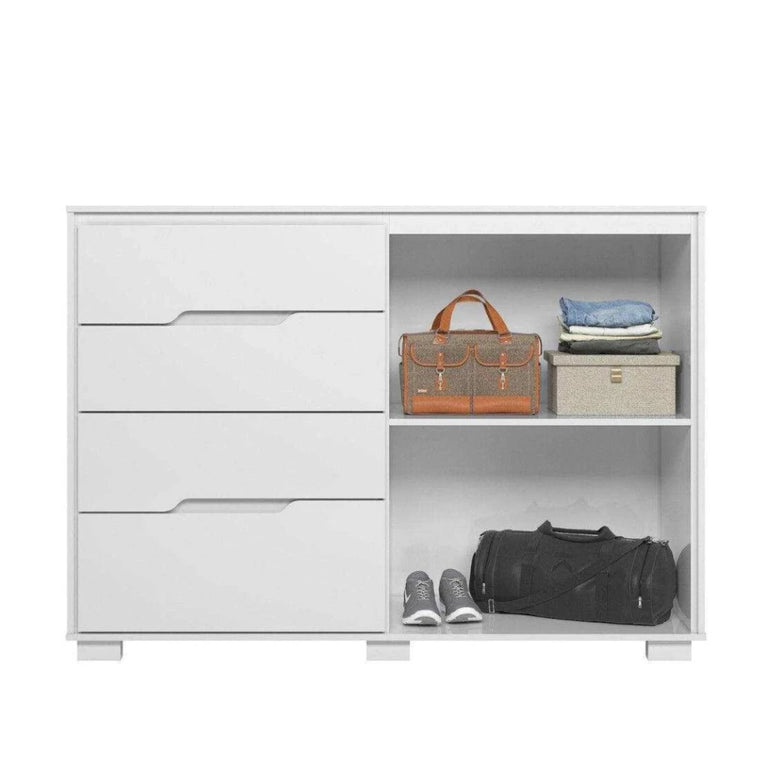 Cômoda com Sapateira Texas 4 Gavetas e 2 Portas Branco - Moval
