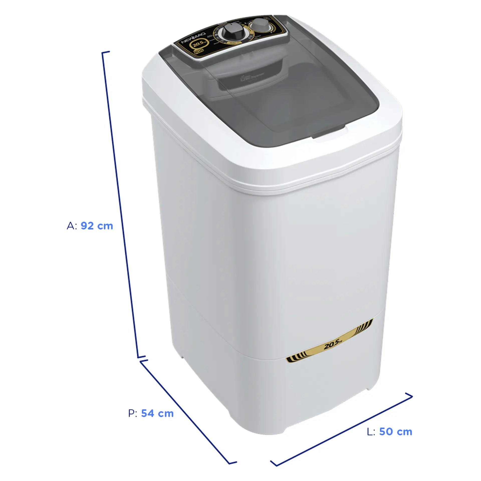 Tanquinho Newmaq Plus 20kg Semiautomático com Big Dispenser - 110 Volts