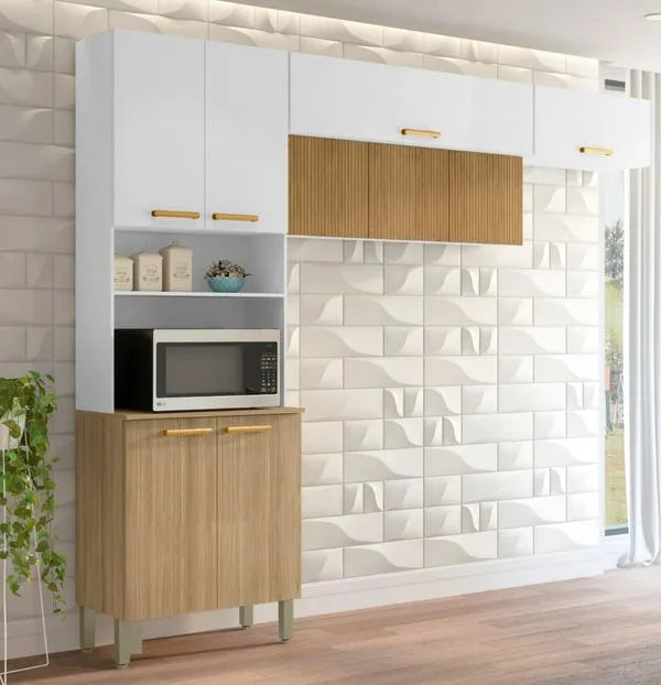 Cozinha Compacta 9 Portas Urbane  Kits Paraná - Freijó/Supremo/Ripado