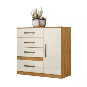 Cômoda  Com 4 Gavetas 1 Porta  Vênus Moval
