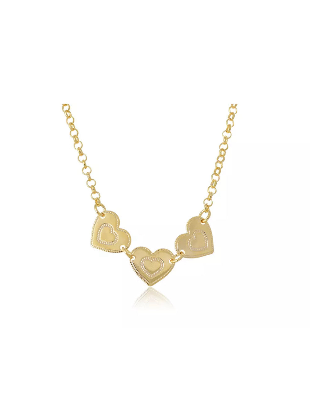 Pulseira com Chapa de Coração Folheado em Ouro 18k