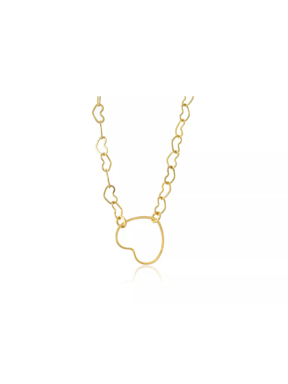 Pulseira de Corrente de Corações Folheado em Ouro 18k