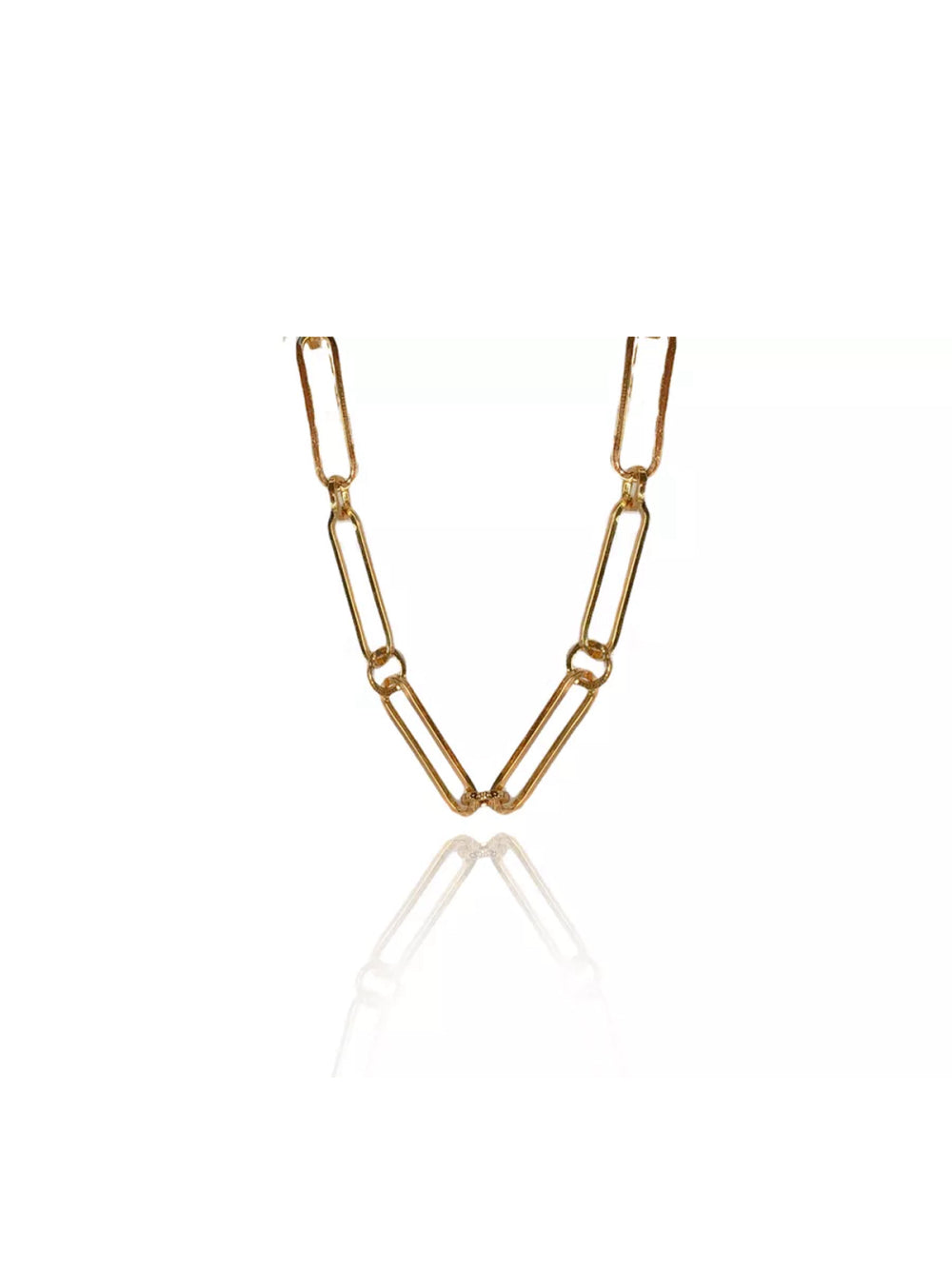 Pulseira de Elos Intercalados Com Circulo Folheado em Ouro 18k