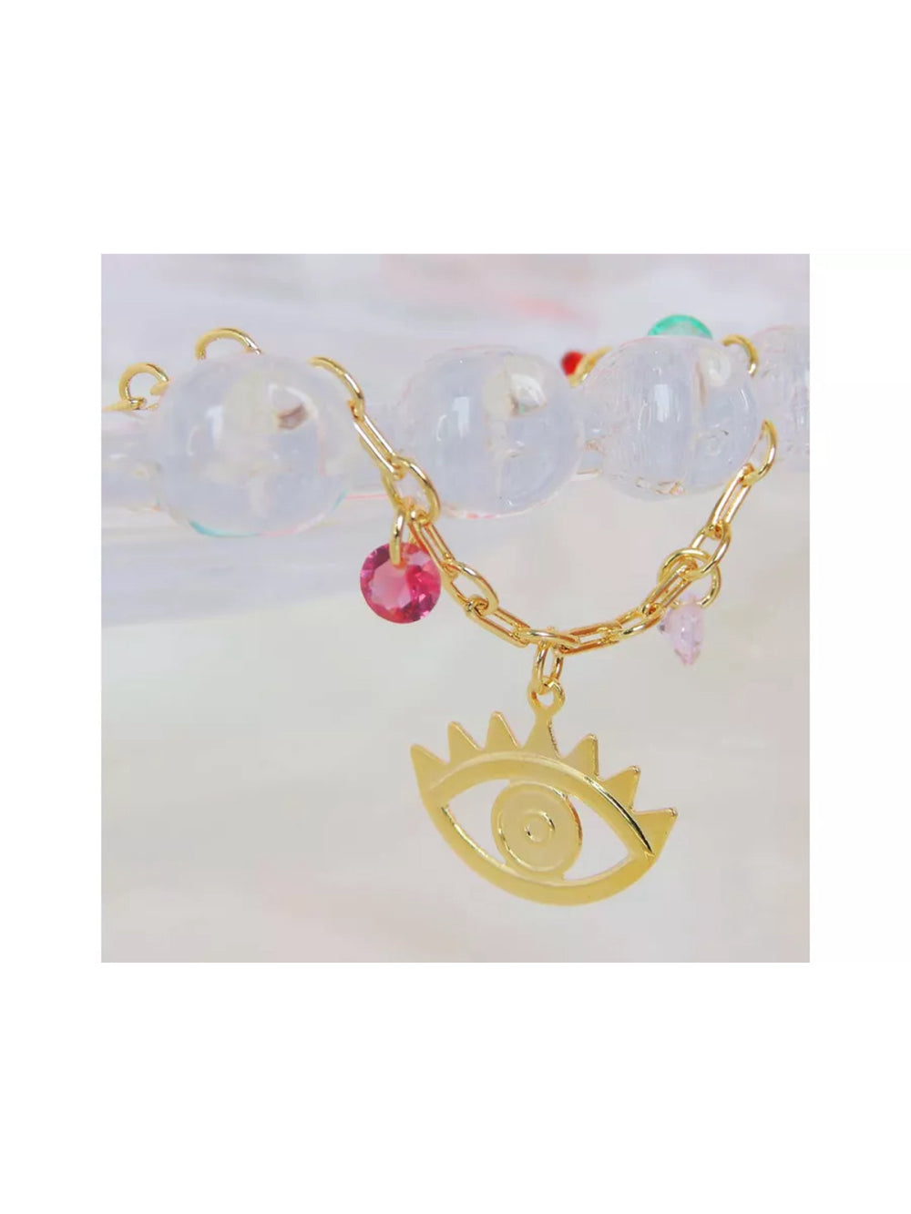 Pulseira Olho Grego Com Zirconias Coloridas