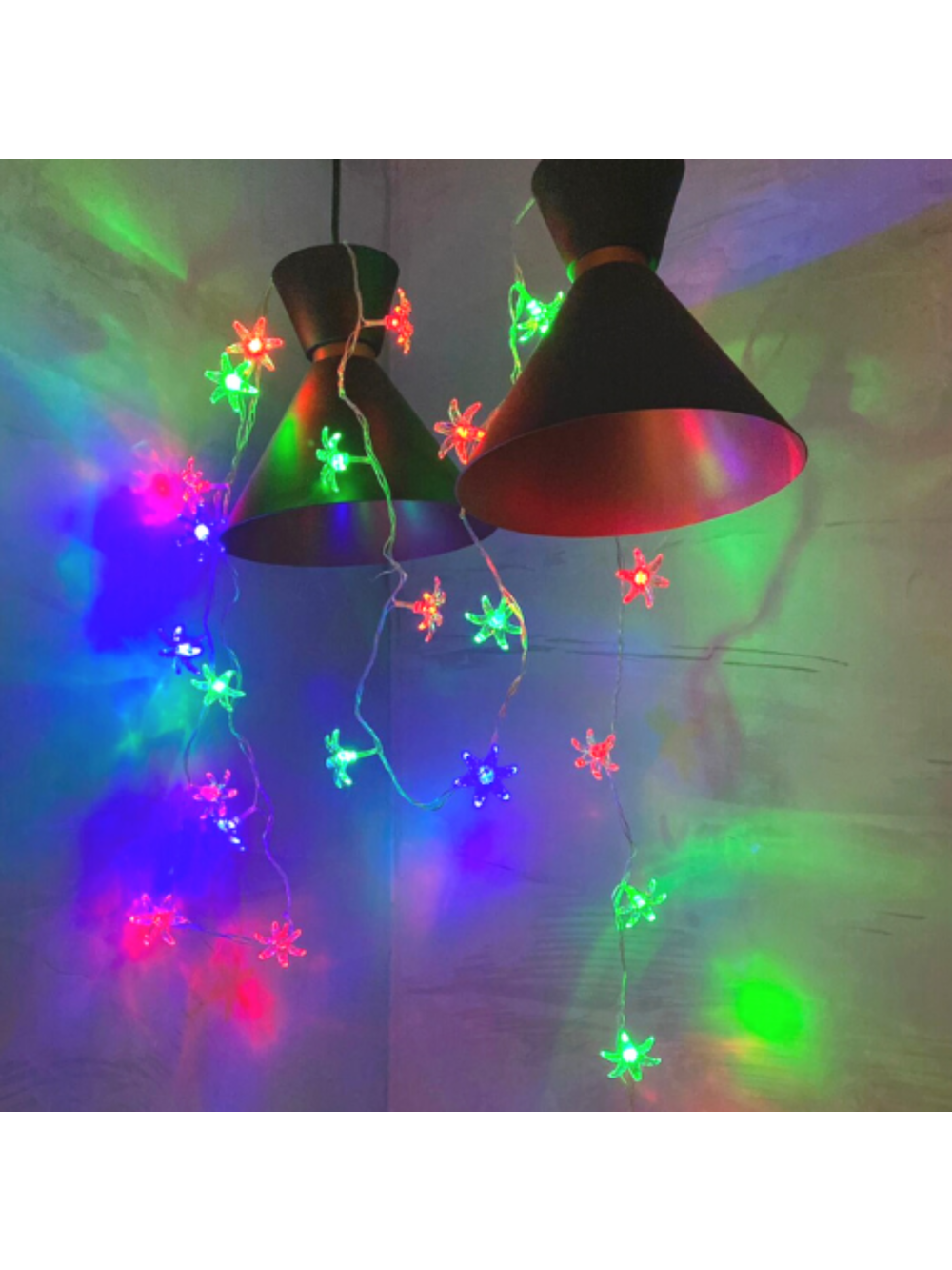 Cordão De Lampadas Pisca Pisca Flores Crystal Luz De Led Cor:Colorido