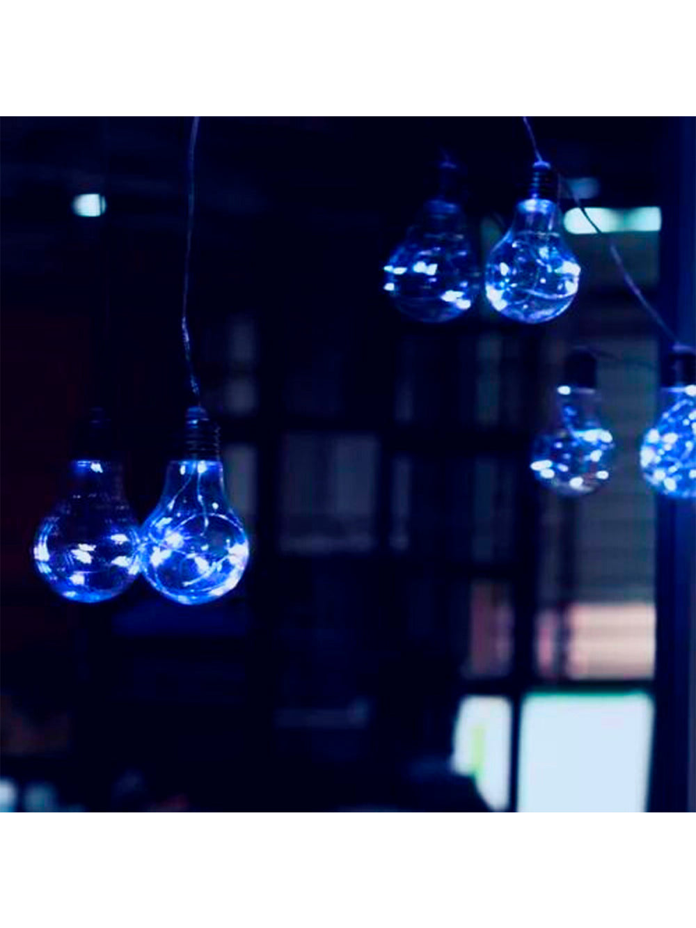 Fio De Fada Com 10 Lampadas De Led Pisca USB e Pilha Cores:Azul