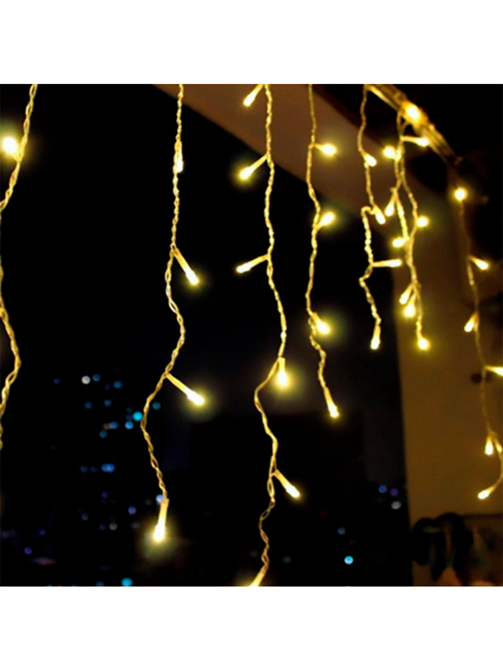 3,5 Metros Cascata Com 160 Lampadas Led Pisca Natal Cor:Branco Quente