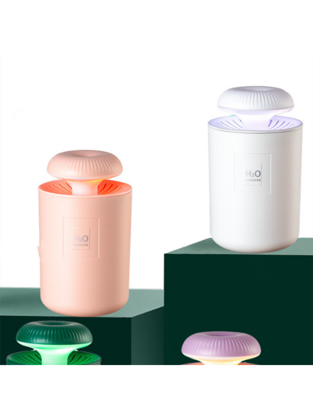 Umidificador Aromatizador Portatil USB Com Luz De Led Cor:Rosa