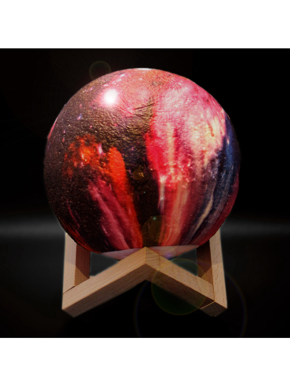 Luminaria Pendente Planeta Galaxia Universo 3d Abajur Usb Com Controle RGB Colorido Cor:Vermelho
