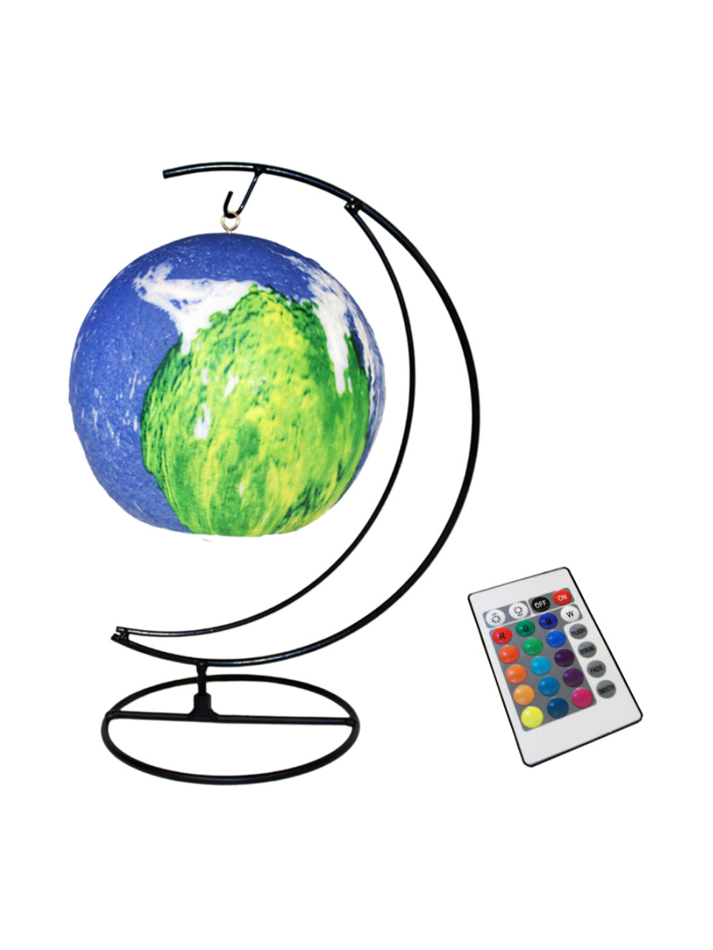 Luminaria Pendente Planeta Galaxia Universo 3d Abajur Usb Com Controle RGB Colorido Cor:Colorido Azul