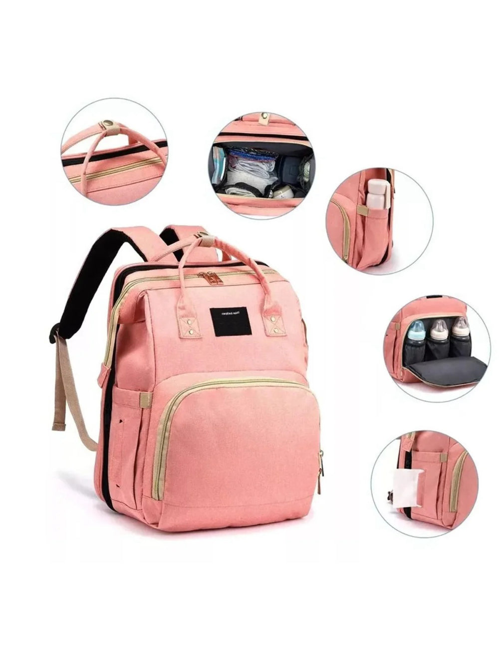 Mochila Berço Dobravel Maternidade Unissex Cor:Rosa