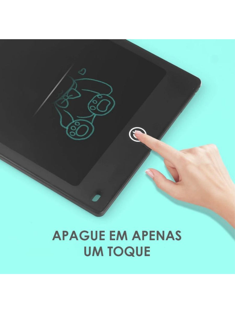 Tablet Infantil Lousa Magica Digital LCD 8,5 Para Desenho Notas Cor:Preto