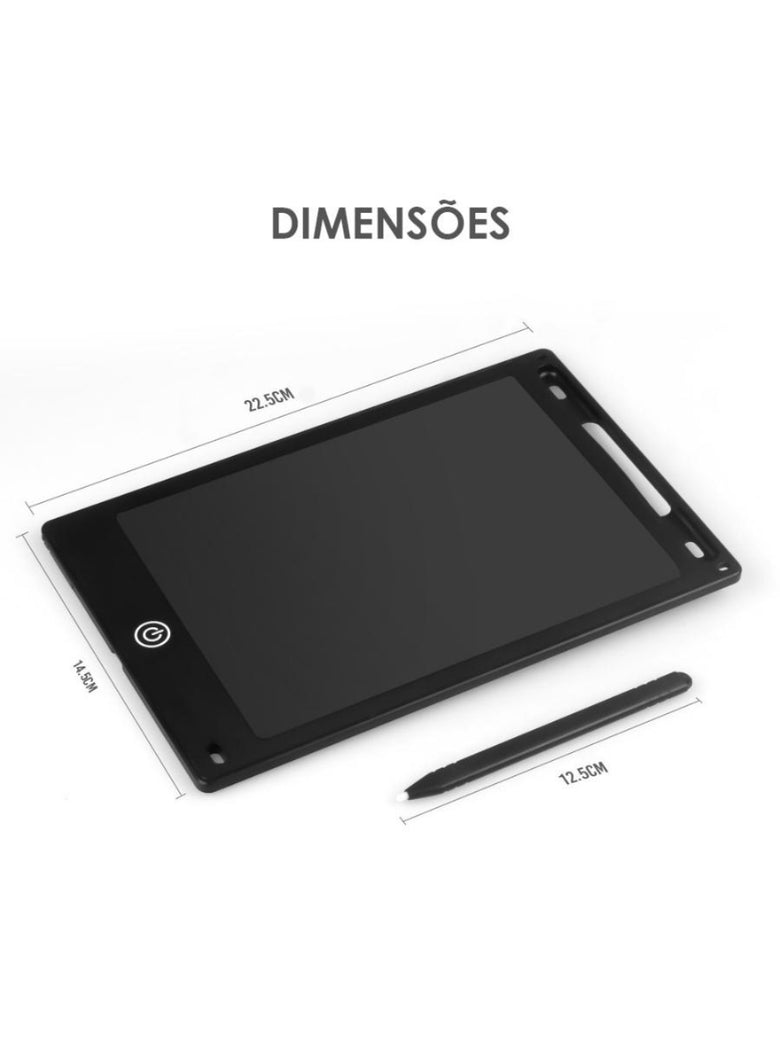 Tablet Infantil Lousa Magica Digital LCD 8,5 Para Desenho Colorido Cor:Preto