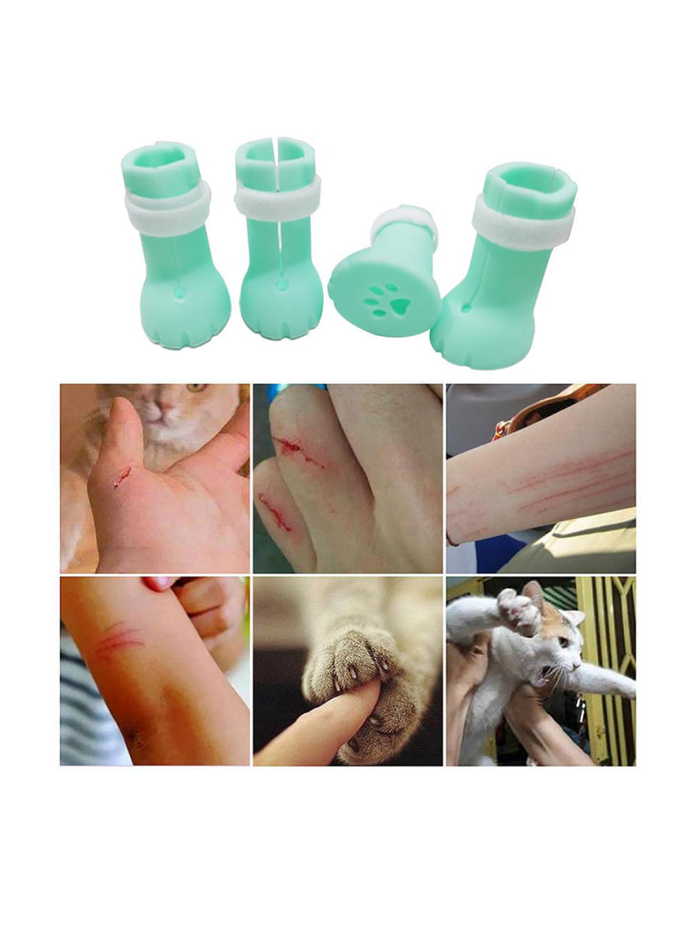 Sapatos Para Pet Bota Silicone Gato Anti Arranhão Ajustavel
