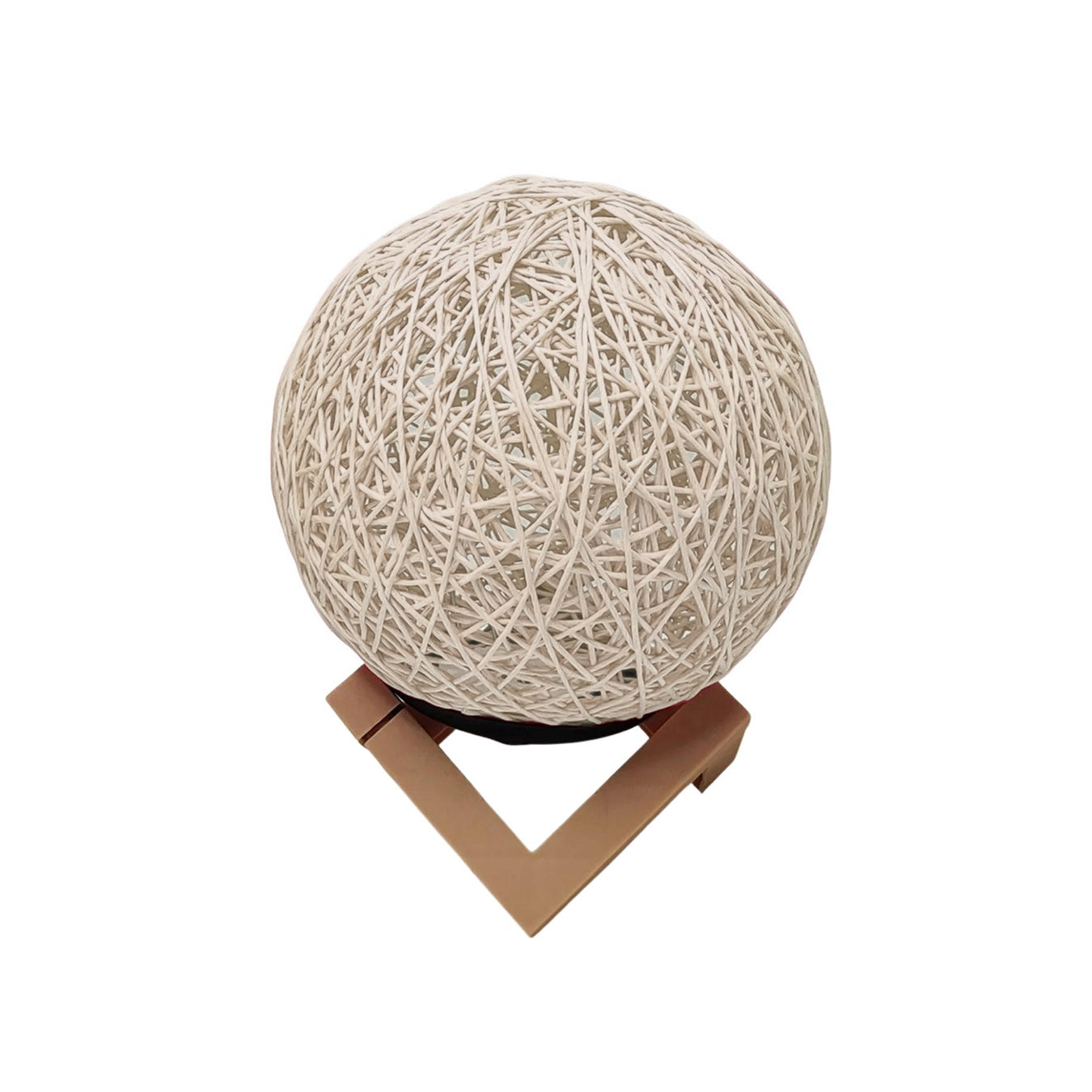 Luminaria Bola De Barbante Abajur Branco USB Luz Led Colorido Decoração Casa Cor:Branco