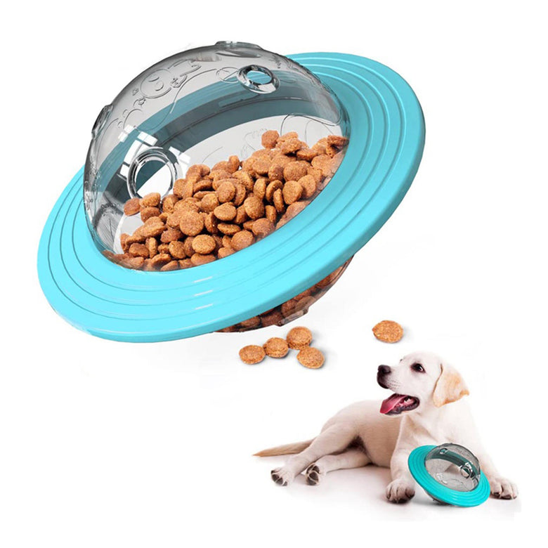 Brinquedo Interativo Pets Bola Dispenser De Petiscos E Raçoes Tigela Alimentador Para Cachorro Gatos Divertido Cor:Azul