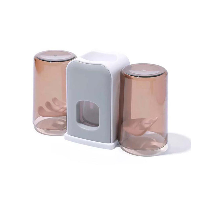 Dispenser Aplicador Creme Dental Suporte 4 Escovas Banheiro Parede Multifuncional