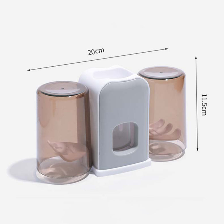 Dispenser Aplicador Creme Dental Suporte 4 Escovas Banheiro Parede Multifuncional