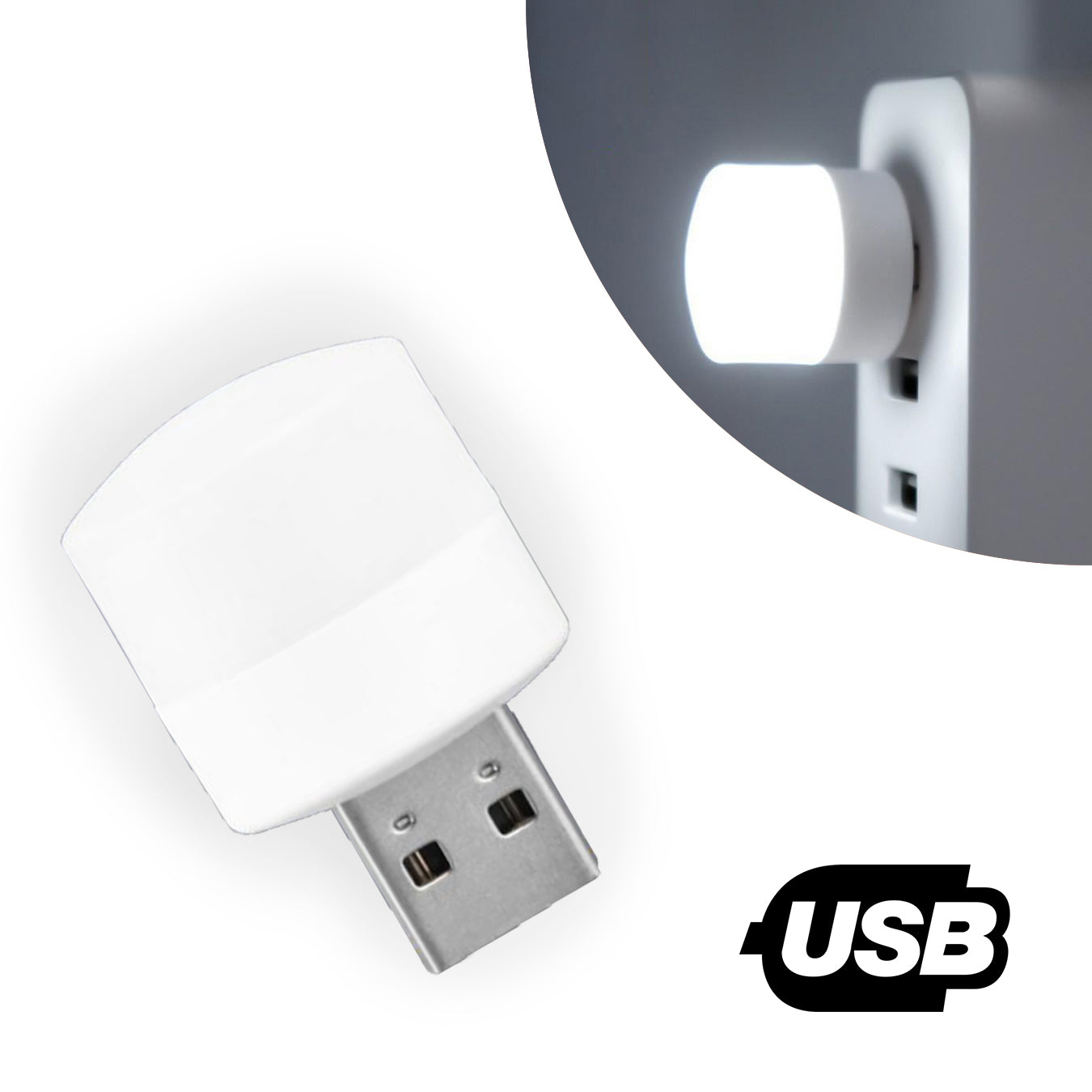 Mini Luminaria Luz Lampada Led Abajur Usb Notebook Modelo:Branco Frio 6500K