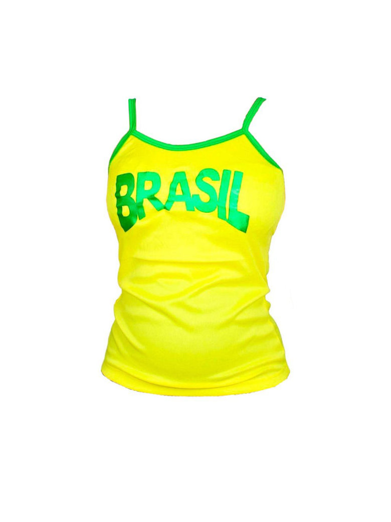 Camisa Regata Feminina Brasil Bandeira Copa do Mundo Futebol